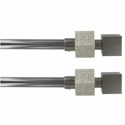 Best reviews of ⌛ Evideco 2 Pack Adjustable 3/4" Single Window Curtain Rod 50" To 82" - 50" To 82" L X 3/4" D Graphite 🎁