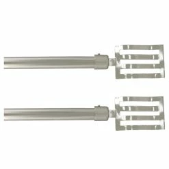 Outlet 🤩 Evideco 2 Pack Adjustable 3/4" Single Window Curtain Rod 50" To 82" Silver - 50" To 82" L X 3/4" D Graphite 🔔 -Evideco Shop 2 Pack Adjustable 3 422 Single Window Curtain Rod 5022 to 8222 Silver