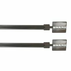 Buy π Evideco 2 Pack Adjustable 5/8" Single Window Curtain Rod 50" To 82" - 50" To 82" L X 5/8" D Graphite π