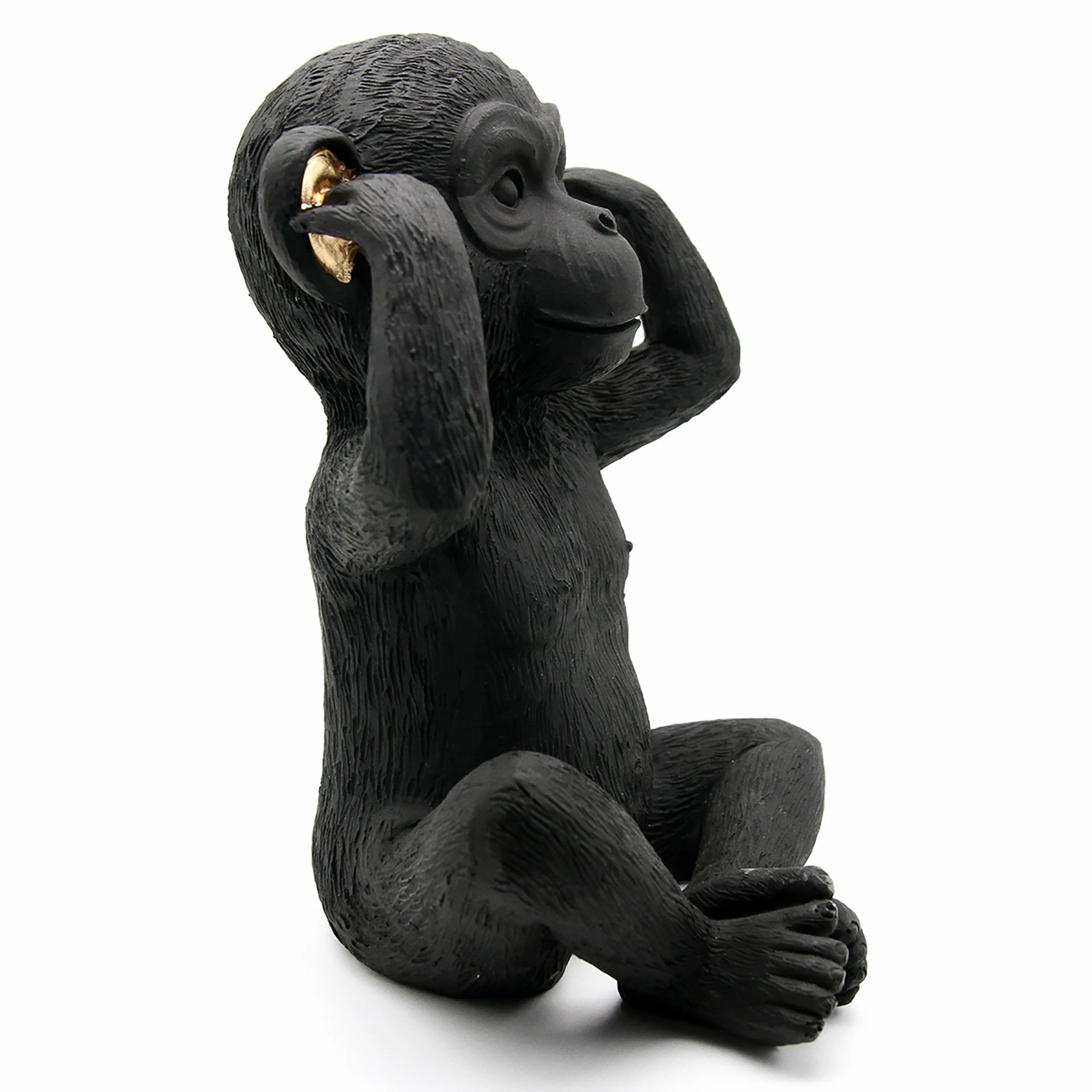 Top 10 π Evideco 3 Wise Monkeys Speak Hear See No Evil Resin Black Gold Set Of 3 β - Image 11