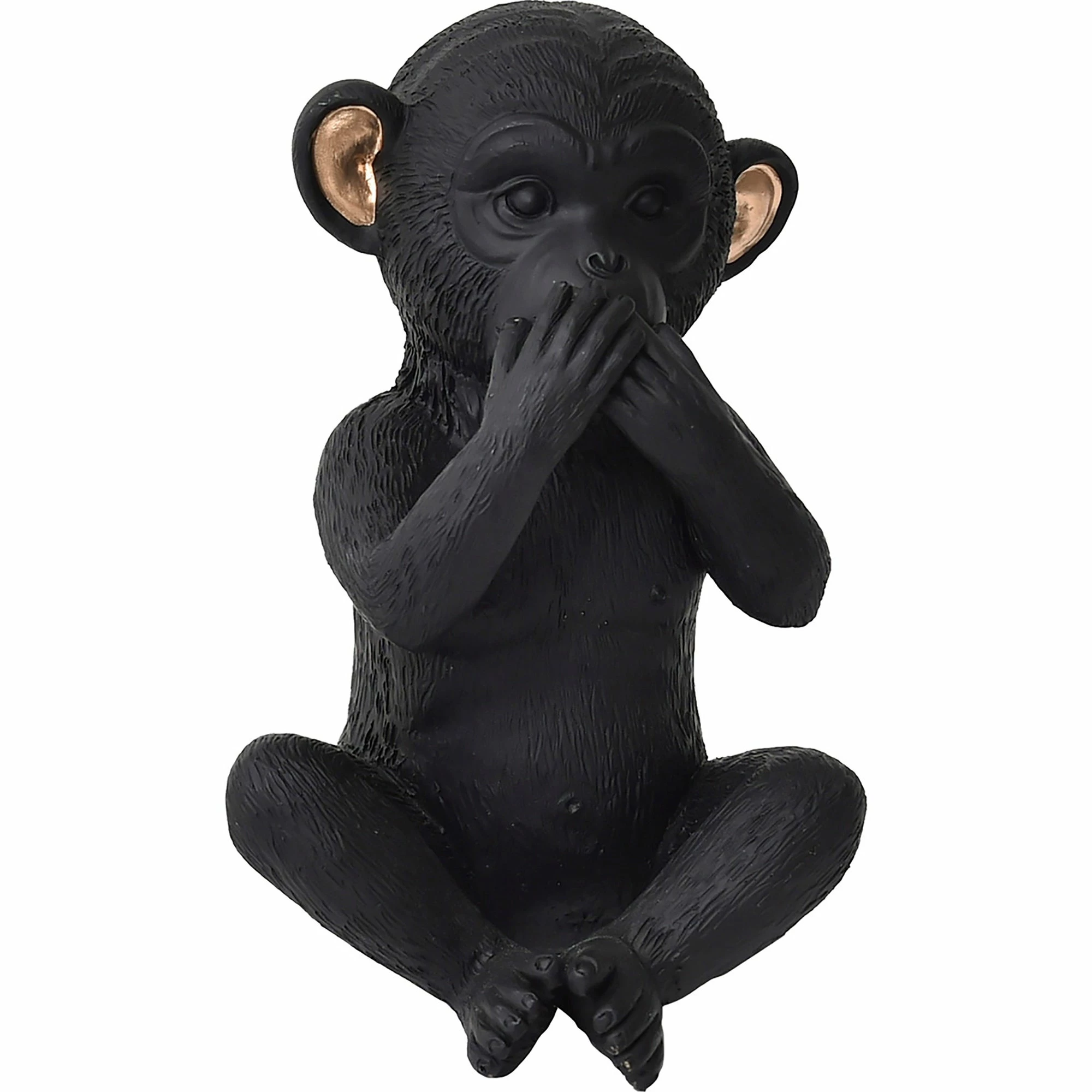 Top 10 π Evideco 3 Wise Monkeys Speak Hear See No Evil Resin Black Gold Set Of 3 β - Image 7