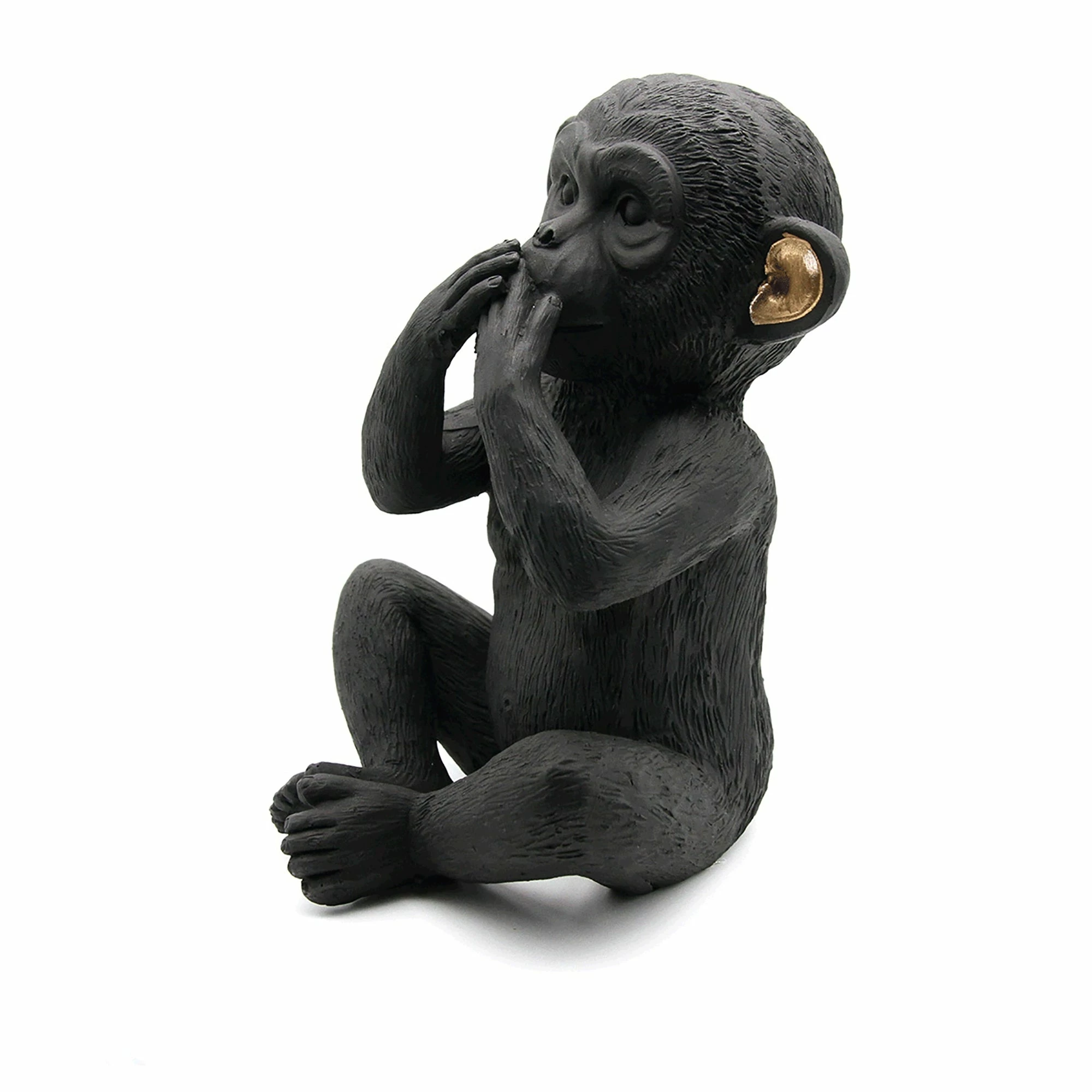 Top 10 π Evideco 3 Wise Monkeys Speak Hear See No Evil Resin Black Gold Set Of 3 β - Image 8