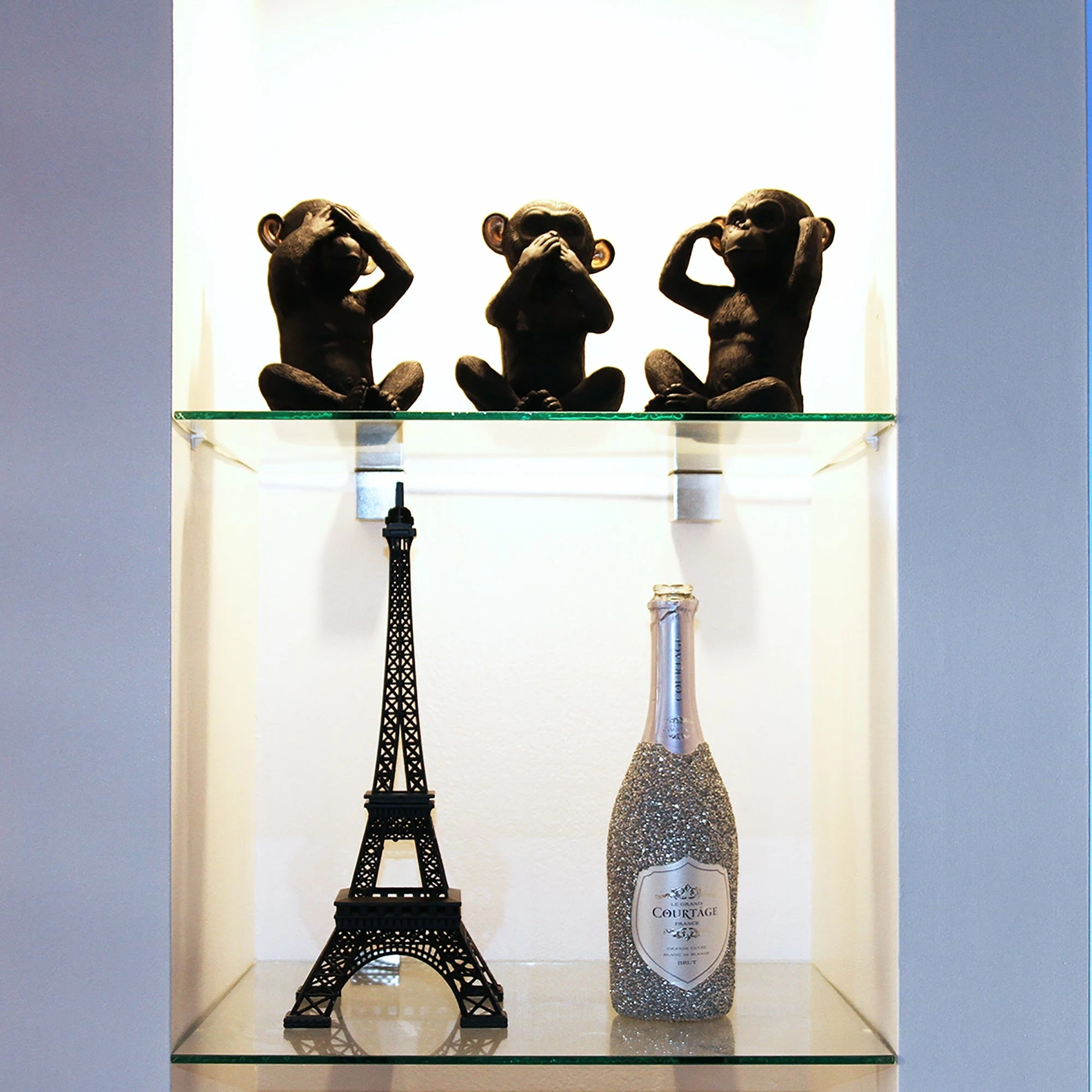 Top 10 π Evideco 3 Wise Monkeys Speak Hear See No Evil Resin Black Gold Set Of 3 β - Image 9