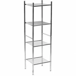 Coupon 😉 Evideco 4-Tier Linen Tower Shelving Storage Rack Shelf Organization - 13"L X 11"W X 42.8"H 🥰