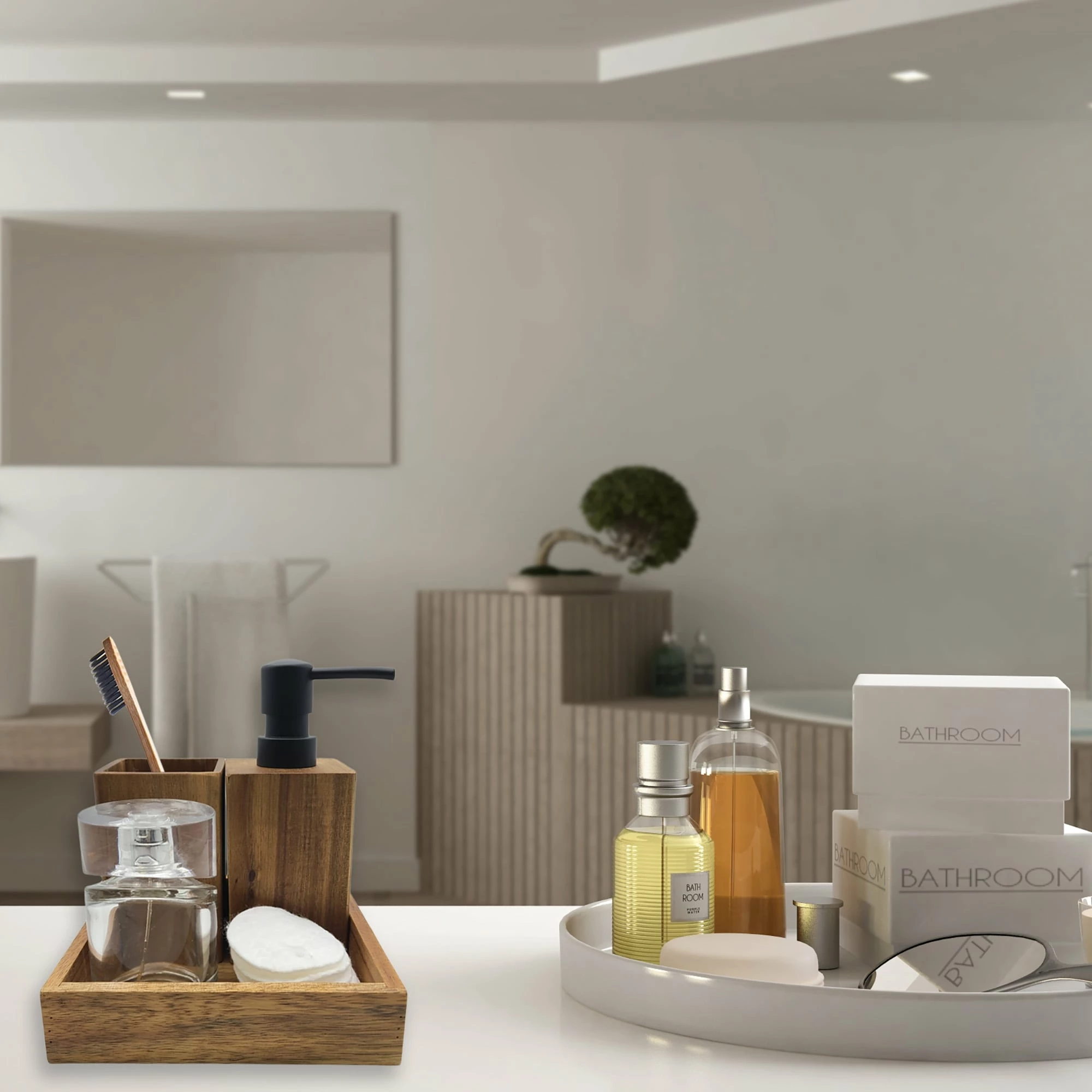 Wholesale ✔️ Evideco Acacia Wood Bathroom Accessory Set Collection ✨ 9 Wholesale ✔️ Evideco Acacia Wood Bathroom Accessory Set Collection ✨ - Image 9