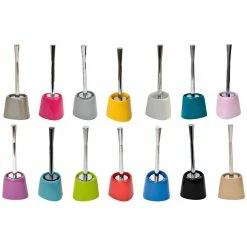 Best Sale 🔥 Evideco Bath Free Standing Toilet Bowl Brush With Holder White - 4.92"L X 4.92"W X 14.17"H 🌟