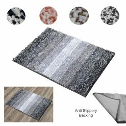 Flash Sale 🧨 Evideco Shades Bath Rug Shaggy Microfiber Mat 32" X 20" White And Pink 👍