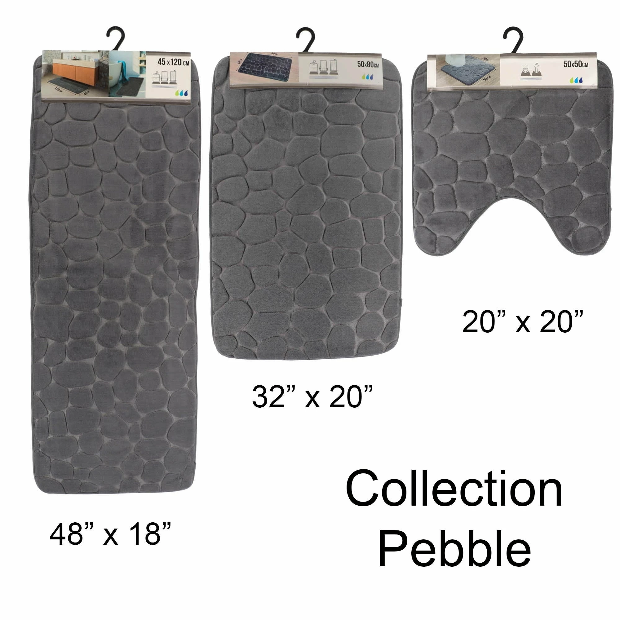 Best Sale π Evideco Bath Rug Runner Mat Memory Foam Pebble 48"L X 18"W Dark Grey π 14 Best Sale π Evideco Bath Rug Runner Mat Memory Foam Pebble 48"L X 18"W Dark Grey π - Image 14