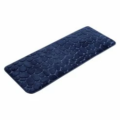 Best Sale 👍 Evideco Bath Rug Runner Mat Memory Foam Pebble 48"L X 18"W Dark Grey 😍