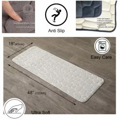 Best Sale π Evideco Bath Rug Runner Mat Memory Foam Pebble 48"L X 18"W Dark Grey π 22 Best Sale π Evideco Bath Rug Runner Mat Memory Foam Pebble 48"L X 18"W Dark Grey π -Evideco Shop Bath Rug Runner Mat Memory Foam Pebble 4822L x 1822W 7
