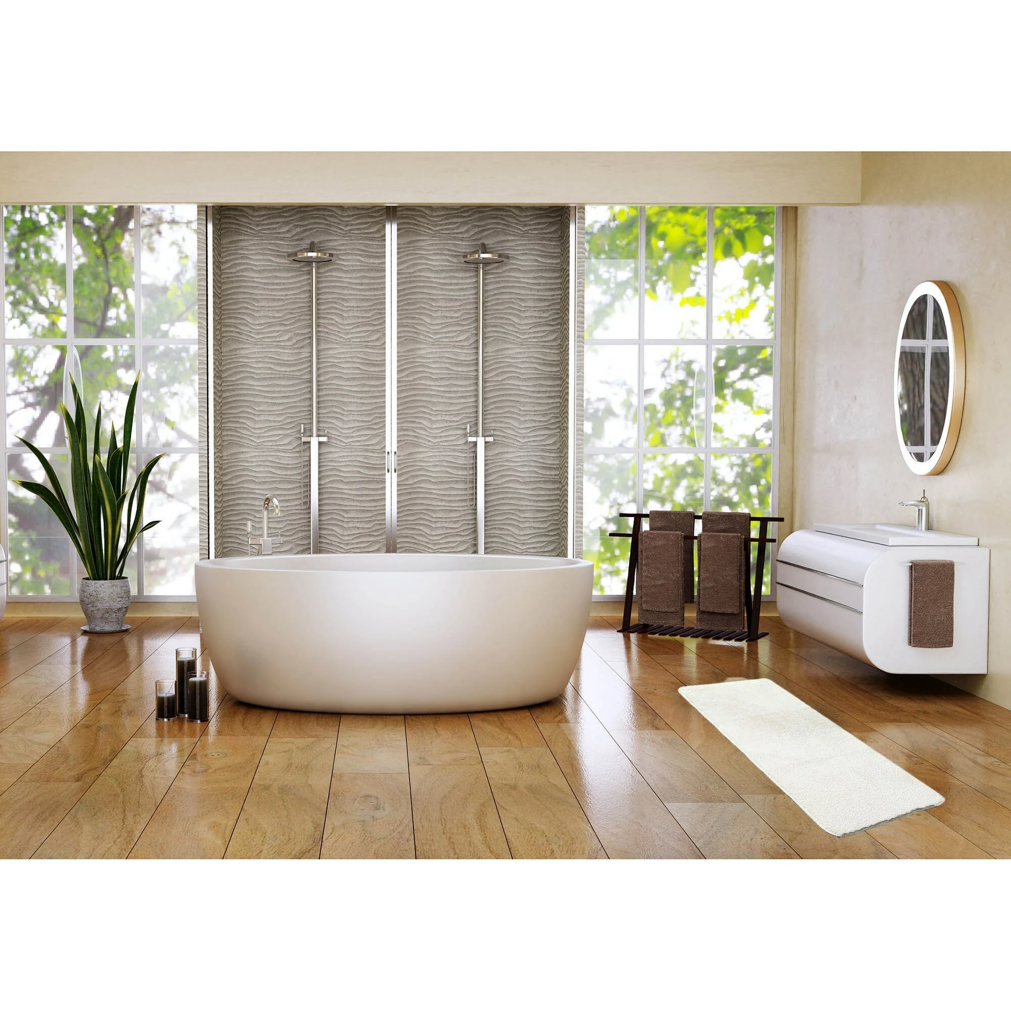 Best Pirce 𧨠Evideco Bath Rug Runner Mat Microfiber Polyester 48"L X 20"W Brown π - Image 10