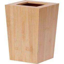 Flash Sale 🧨 Evideco Bath Square Trash Can Ecobio Bamboo 2 Gal-7.5L - 7.4"L X 7.4"W X 10.4"H 💯