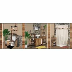 Buy 😍 Evideco Bath Storage Floor Cabinet Elements 1 Door 3 Shelves Wood Grey Acacia - 14.5"L X 11 3/4"W X 32 6/8"H ⭐ -Evideco Shop Bath Storage Floor Cabinet Elements 1 Door 3 Shelves Wood Grey Acacia 4