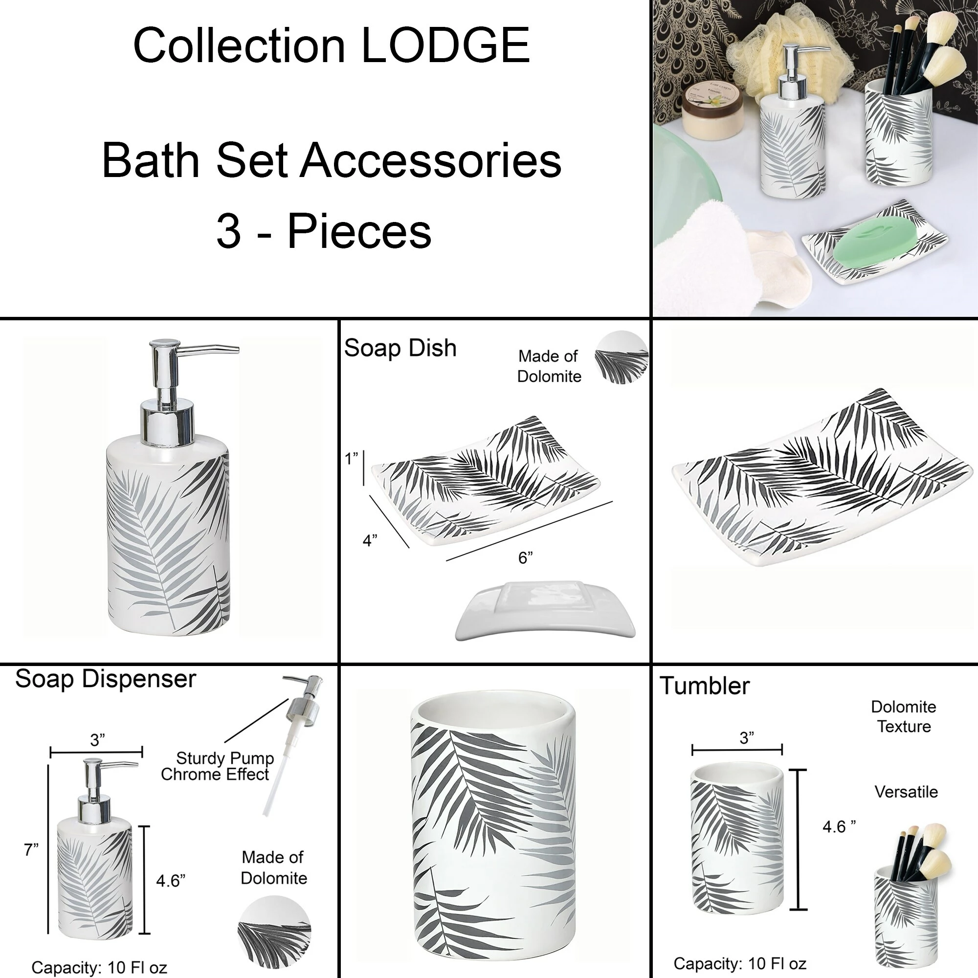 Discount π Evideco Bathroom Accessory Set 3-Pieces Lodge Jungle Leaves β 10 Discount π Evideco Bathroom Accessory Set 3-Pieces Lodge Jungle Leaves β - Image 10