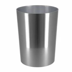 Cheap π₯° Evideco Bathroom Round Waste Basket NOUMEA Brushed Aluminum 1.7 Gal - 8" L X 8" W X 10.5"H π