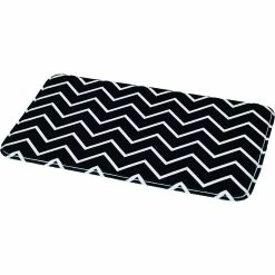 Deals 🥰 Evideco Bathroom Rug Memory Foam Mat ZigZag Print Black 30"L X 18"W 😉