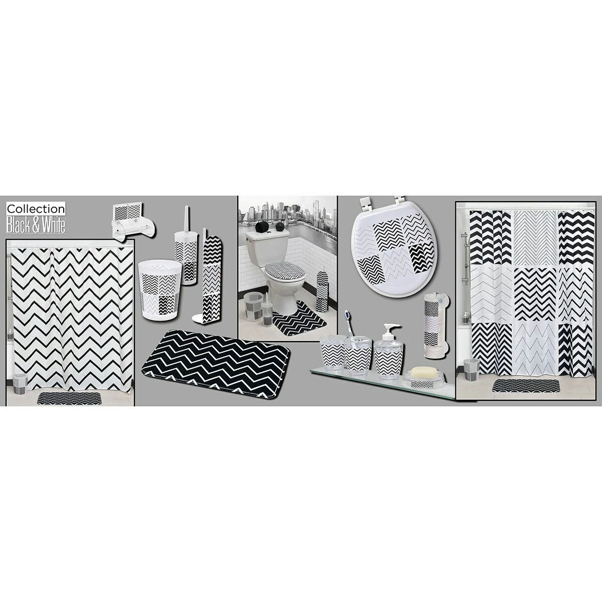 Deals π₯° Evideco Bathroom Rug Memory Foam Mat ZigZag Print Black 30"L X 18"W π 4 Deals π₯° Evideco Bathroom Rug Memory Foam Mat ZigZag Print Black 30"L X 18"W π - Image 4