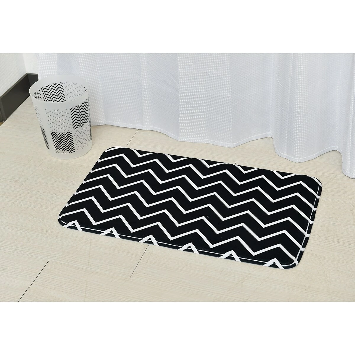 Deals π₯° Evideco Bathroom Rug Memory Foam Mat ZigZag Print Black 30"L X 18"W π 5 Deals π₯° Evideco Bathroom Rug Memory Foam Mat ZigZag Print Black 30"L X 18"W π - Image 5