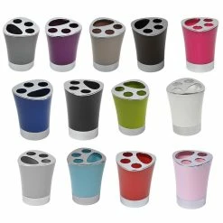 Flash Sale 🧨 Evideco Bathroom Toothbrush And Toothpaste Holder -Chrome Parts- Solid Colors Aqua Blue 🔥