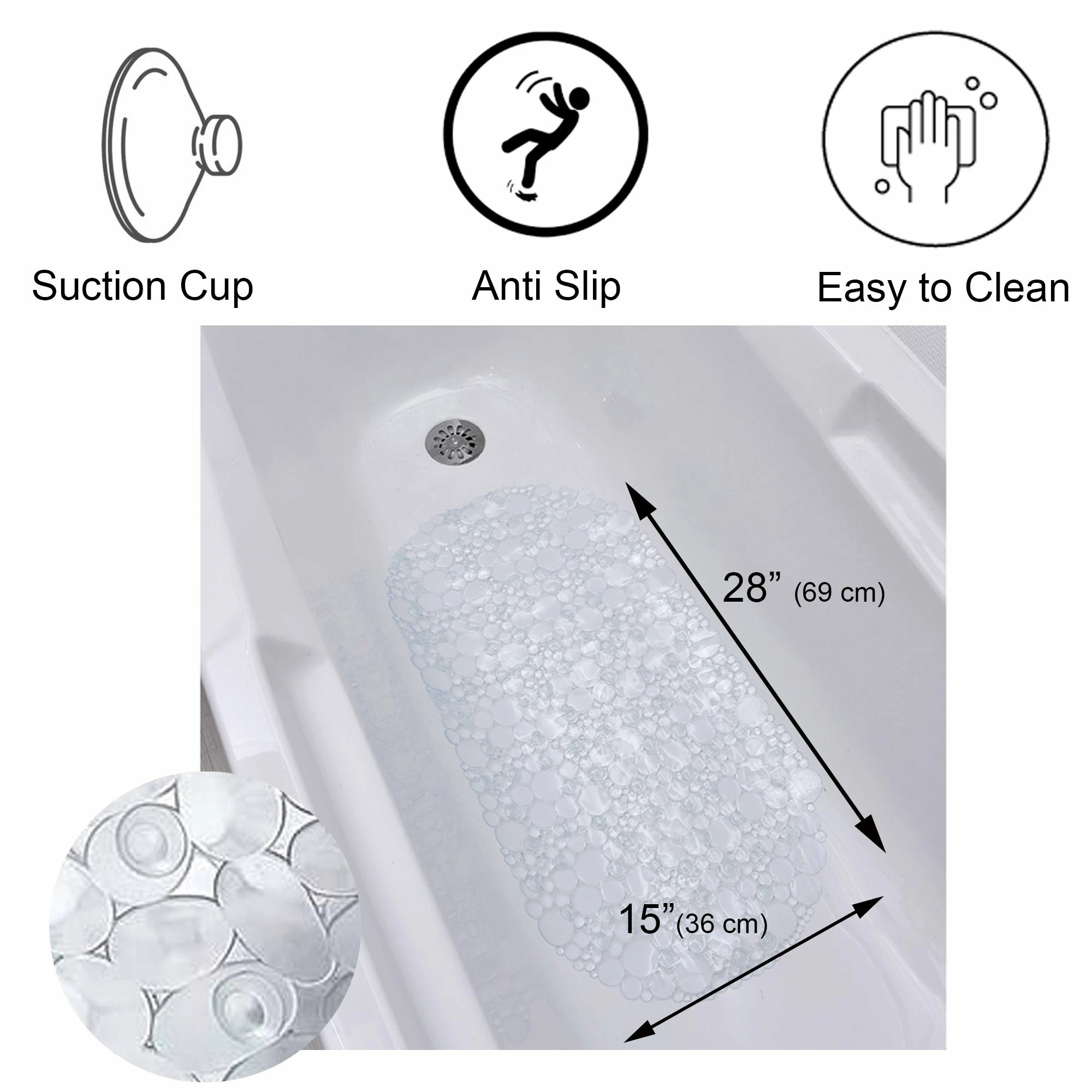 Top 10 π― Evideco Bubbles Non-Slip Oval Bathtub Mat 28 L X 15 W Solid Pink π 2 Top 10 π― Evideco Bubbles Non-Slip Oval Bathtub Mat 28 L X 15 W Solid Pink π - Image 2