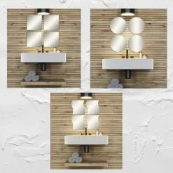 Cheap π₯ Evideco Big Decorative Wall Self Adhesive Shaped Mirrors - Set Of 4 Wave π