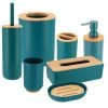 Coupon 🤩 Evideco Blue Padang Bathroom Accessory Set 7-Pieces Bamboo ⌛