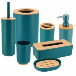 Coupon π€© Evideco Blue Padang Bathroom Accessory Set 7-Pieces Bamboo β