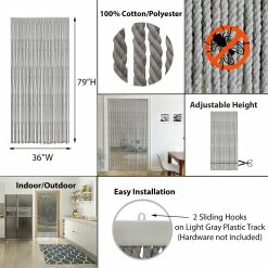 Buy 😉 Evideco Braided Cotton/Polyester Rope Door Curtain 54 Strings 79" H X 36" W - 79" H X 36" W X 0.8" D Natural 👏 -Evideco Shop Braided Cotton Polyester Rope Door Curtain 54 Strings 7922 H x 3622 W 8