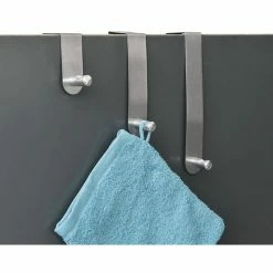 Hot Sale 🧨 Evideco Brushed Stainless Steel Over The Door Hooks Hanger 3 Sizes Set Of 3 🛒