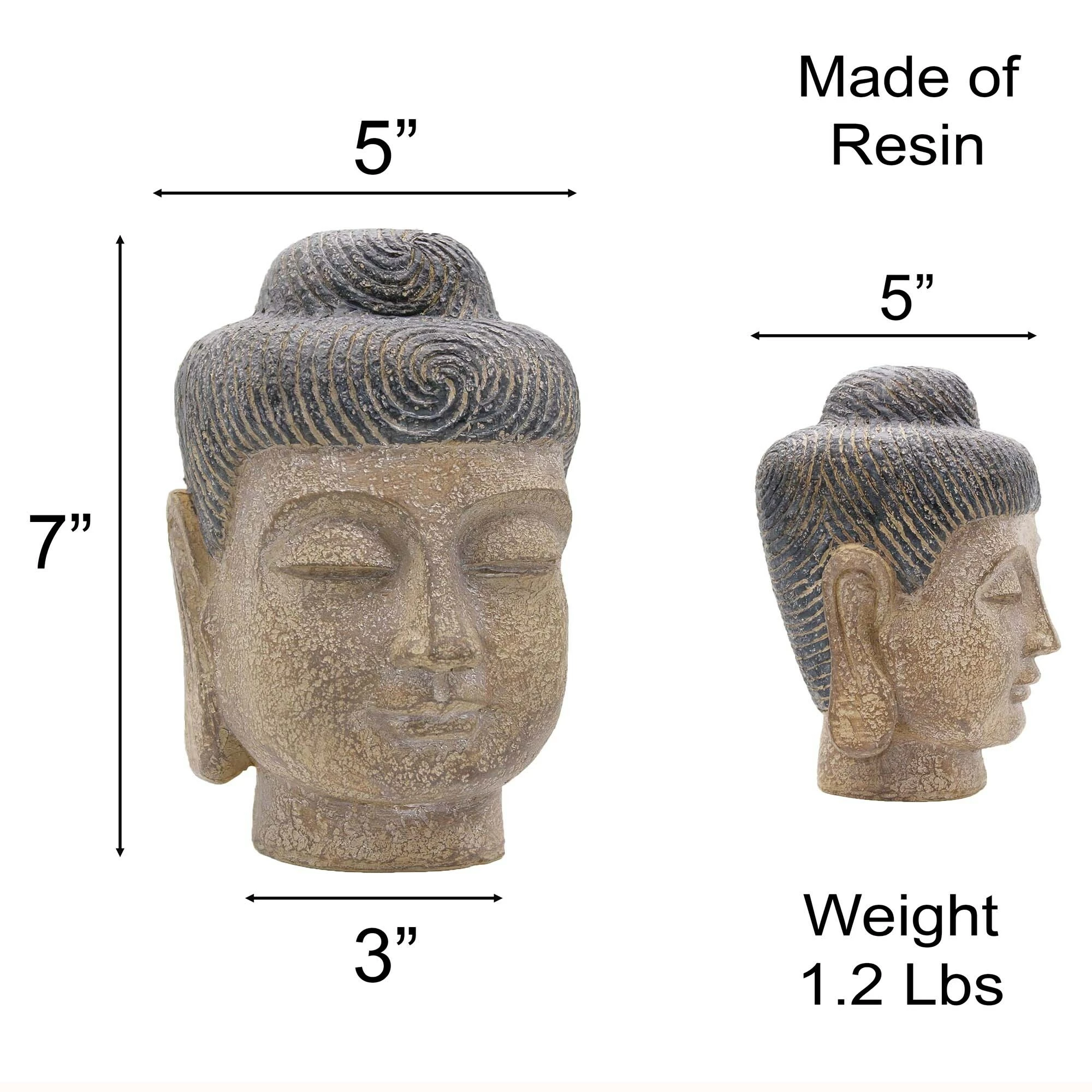 Buy β Evideco Buddha Head Statuette Resin - 7"H X 5"L X 5"W β€οΈ - Image 3