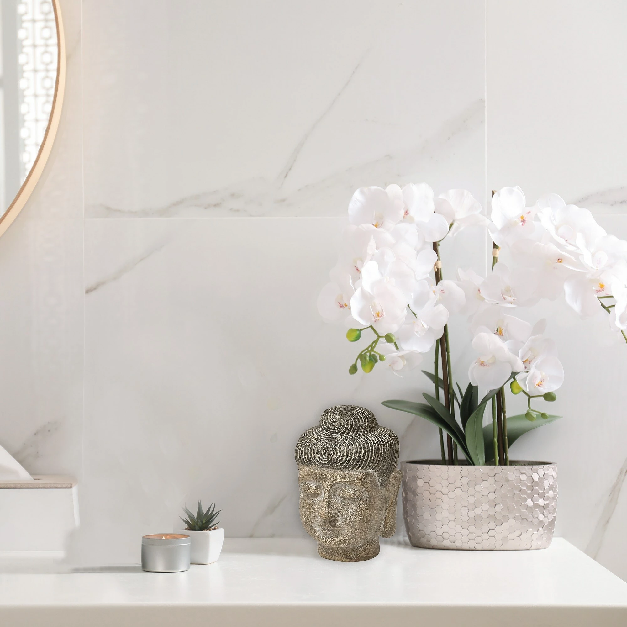 Buy β Evideco Buddha Head Statuette Resin - 7"H X 5"L X 5"W β€οΈ - Image 5