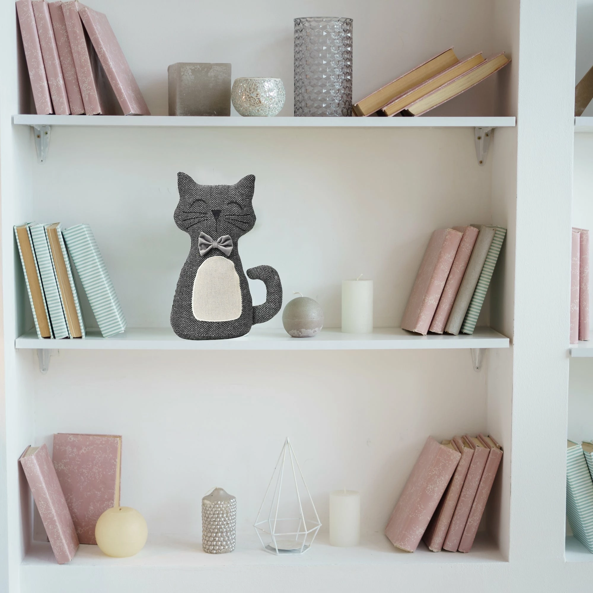 Budget π― Evideco Checker Cat Fabric Bag Door Stop Interior Weighted Floor 2.2 Lbs - 8.3"L X 4"W X 11"H βοΈ - Image 5