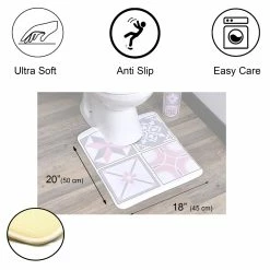 Cheapest ⭐ Evideco Contour Bath Rug Memory Foam Mat Bastide Print Pink 20"L X 18"W 🌟 -Evideco Shop Contour Bath Rug Memory Foam Mat Bastide Print Pink 2022L x 1822W 2