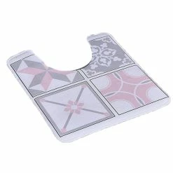 Cheapest ⭐ Evideco Contour Bath Rug Memory Foam Mat Bastide Print Pink 20"L X 18"W 🌟