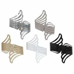 Promo ⌛ Evideco Cuff Metal Wings Tieback Angel - 3.8"L X 3"W X 2.5"D White 🌟 -Evideco Shop Cuff Metal Wings Tieback Angel 4