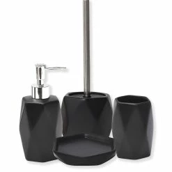 Flash Sale ⌛ Evideco Diamond Bath Set Accessories White Or Black 👍 -Evideco Shop Diamond Bath Set Accessories White or Black 10