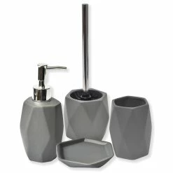 Coupon π Evideco Diamond Bathroom Accessory Set 4-Pieces Gray 𧨠19 Coupon π Evideco Diamond Bathroom Accessory Set 4-Pieces Gray 𧨠-Evideco Shop Diamond Bathroom Accessory Set 4 Pieces Gray 6