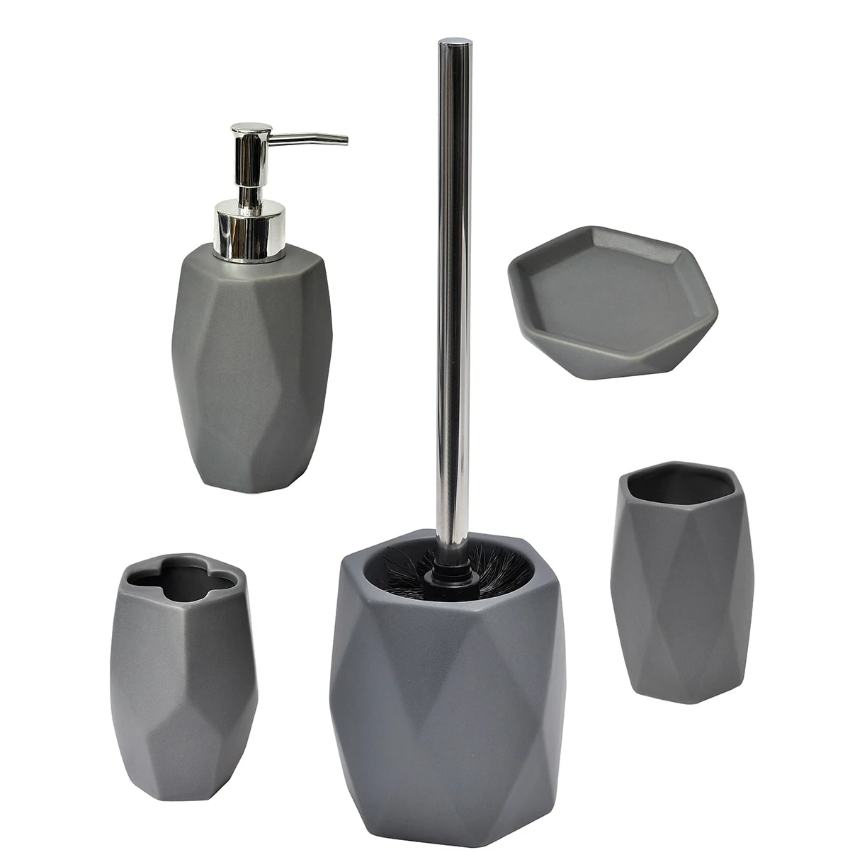 Coupon π Evideco Diamond Bathroom Accessory Set 4-Pieces Gray 𧨠1 Coupon π Evideco Diamond Bathroom Accessory Set 4-Pieces Gray π§¨