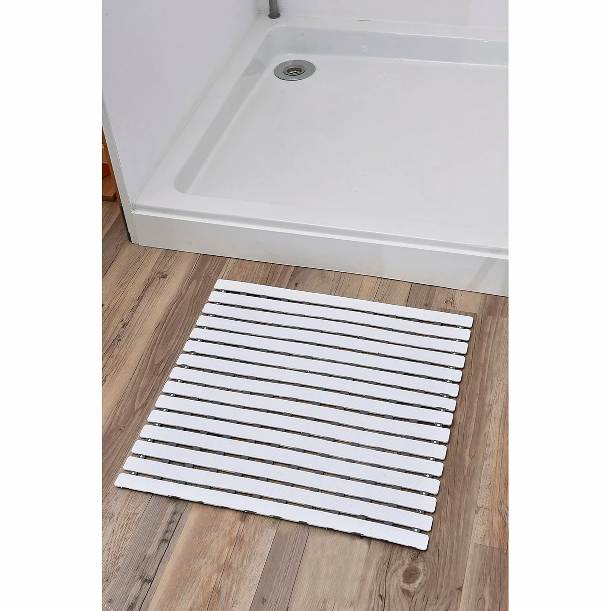 Best Pirce ❤️ Evideco Non-Slip Square Slatted Duckboard Shower Mat White/grey ❤️ 2 Best Pirce ❤️ Evideco Non-Slip Square Slatted Duckboard Shower Mat White/grey ❤️ - Image 2