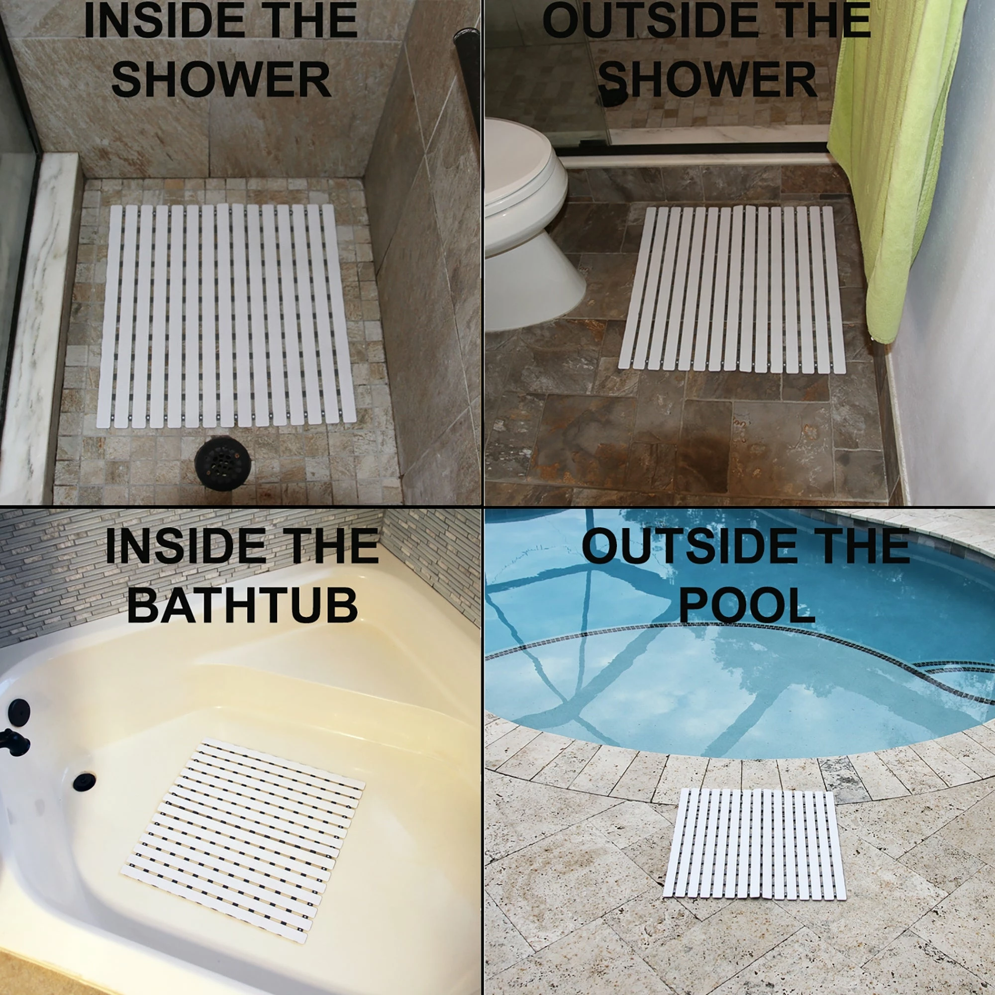Best Pirce ❤️ Evideco Non-Slip Square Slatted Duckboard Shower Mat White/grey ❤️ 5 Best Pirce ❤️ Evideco Non-Slip Square Slatted Duckboard Shower Mat White/grey ❤️ - Image 5