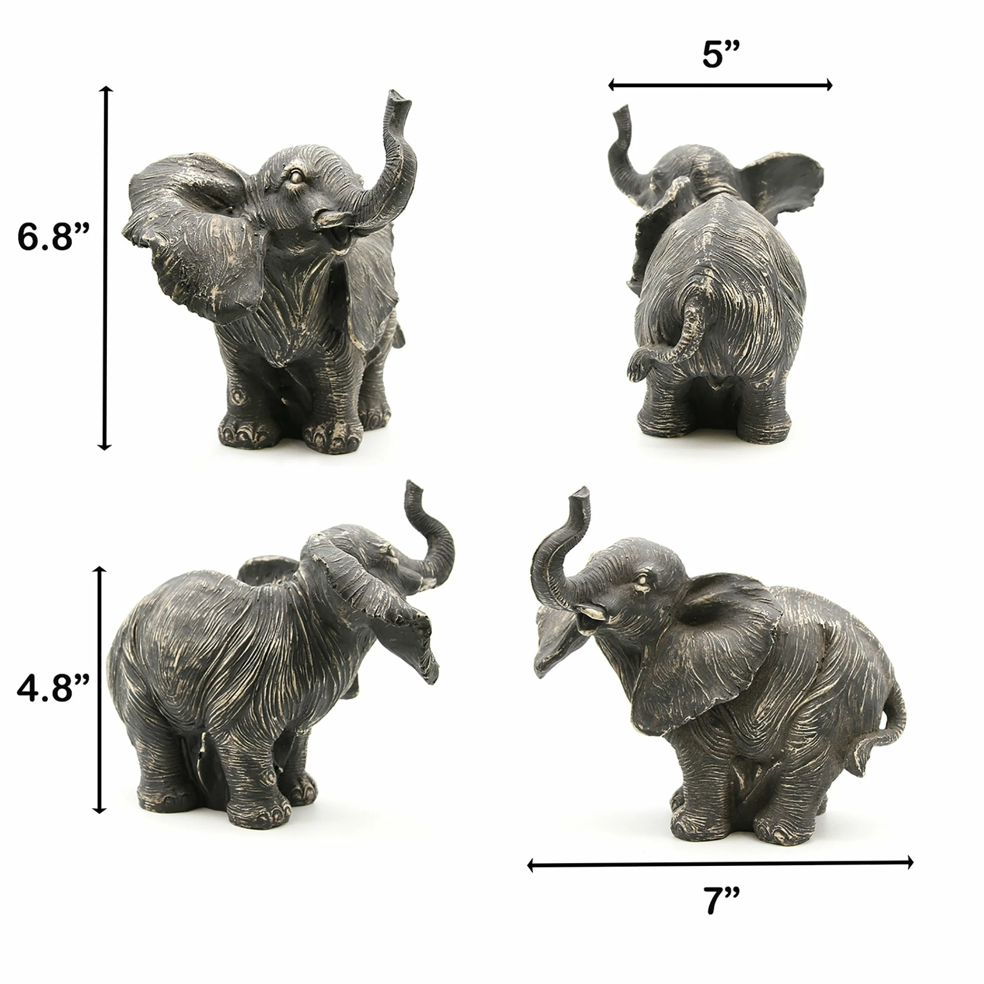 Discount π₯° Evideco Elephant Statuette Figurine Sculpture Set Of 2 - 2 Pieces π - Image 3