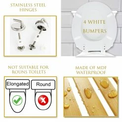 Discount π Evideco Elongated Toilet Seat White Adjustable Length - 17.5 L X 14.7 W X 2 H β¨ 7 Discount π Evideco Elongated Toilet Seat White Adjustable Length - 17.5 L X 14.7 W X 2 H β¨ -Evideco Shop Elongated Toilet Seat White Adjustable Length 3