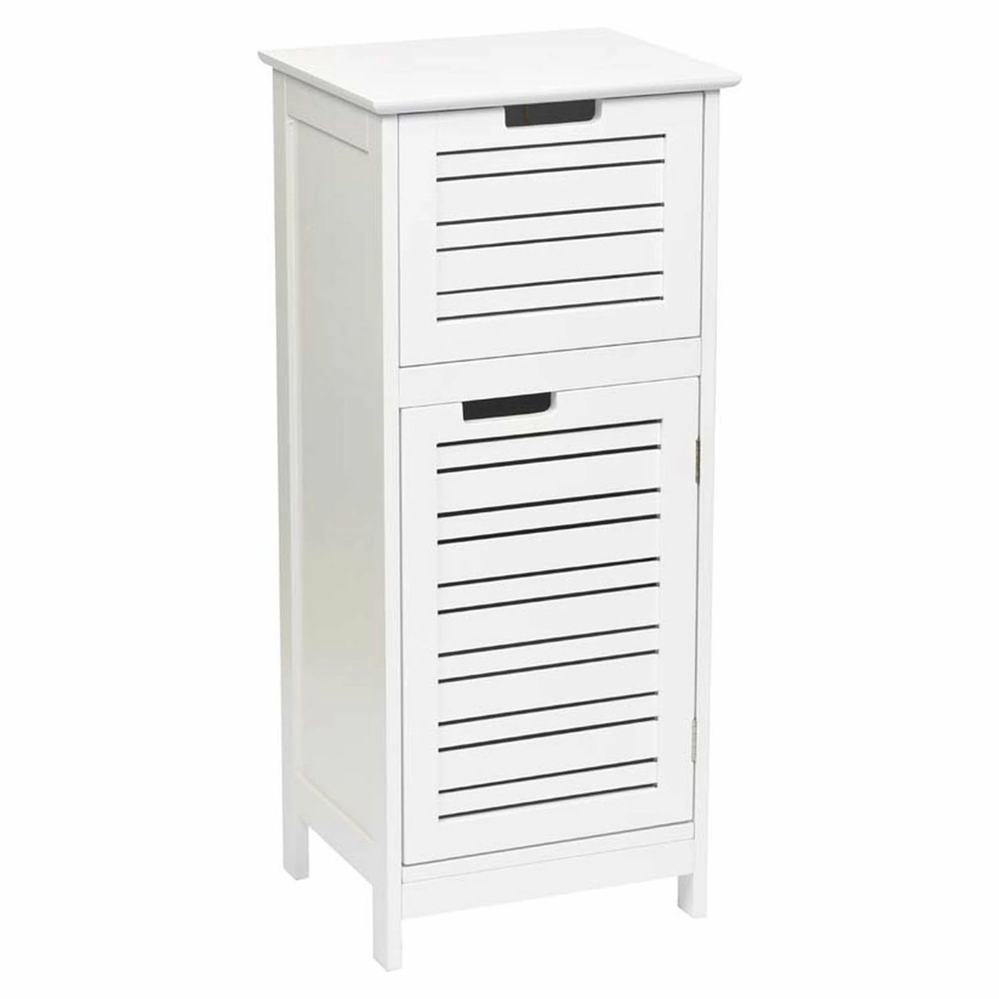 Deals 𧨠Evideco Bathroom Linen Storage Floor Cabinet Miami White Wood π