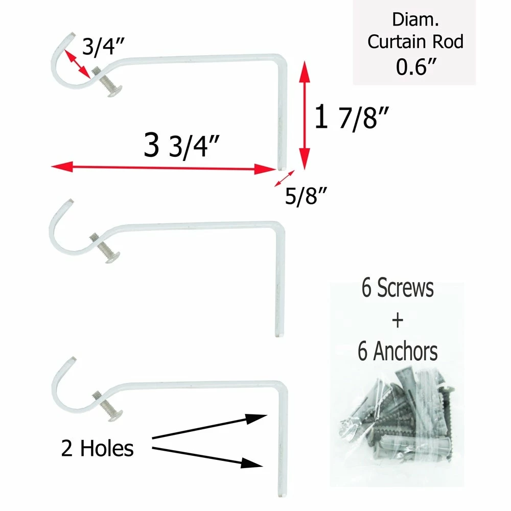 New β Evideco Adjustable 5/8" Single Window Curtain Rod 50" To 82" Grey - 50" To 82" L X 5/8" D π 4 New β Evideco Adjustable 5/8" Single Window Curtain Rod 50" To 82" Grey - 50" To 82" L X 5/8" D π - Image 4