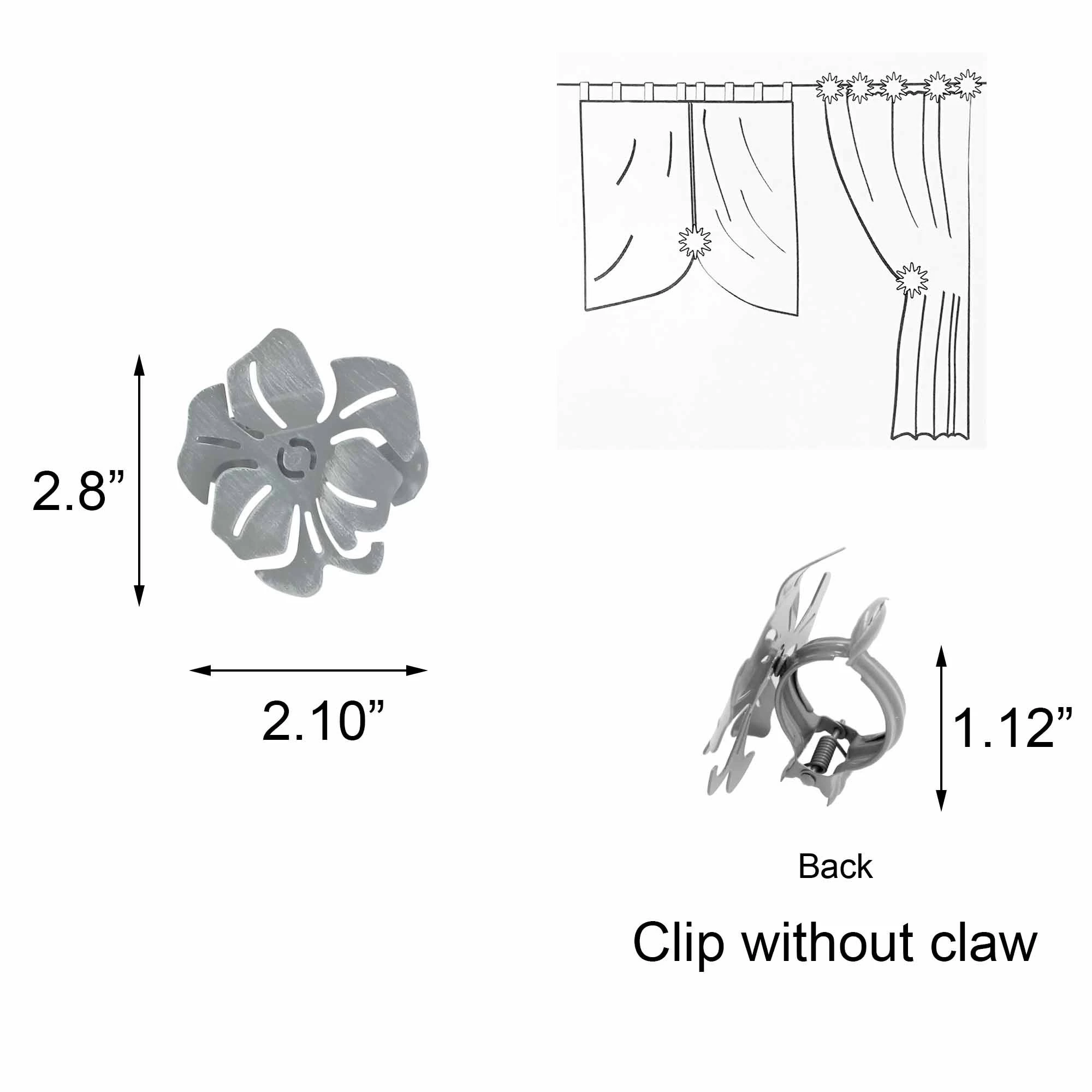 Cheapest π Evideco Metal Clip Big Size Poppy Set Of 2 - 2.10"L X 2.8"W X 1.12"D Gray βοΈ - Image 2