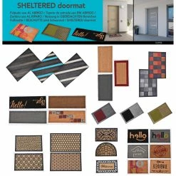 Promo ❤️ Evideco Sheltered Front Door Mat Coir Coco Fibers Rug 24x13 Natural-Border Natural/black Borders ✨ -Evideco Shop Evideco Sheltered Front Door Mat Coir Coco Fibers Rug 24x13 Inch Natural Border Red 2