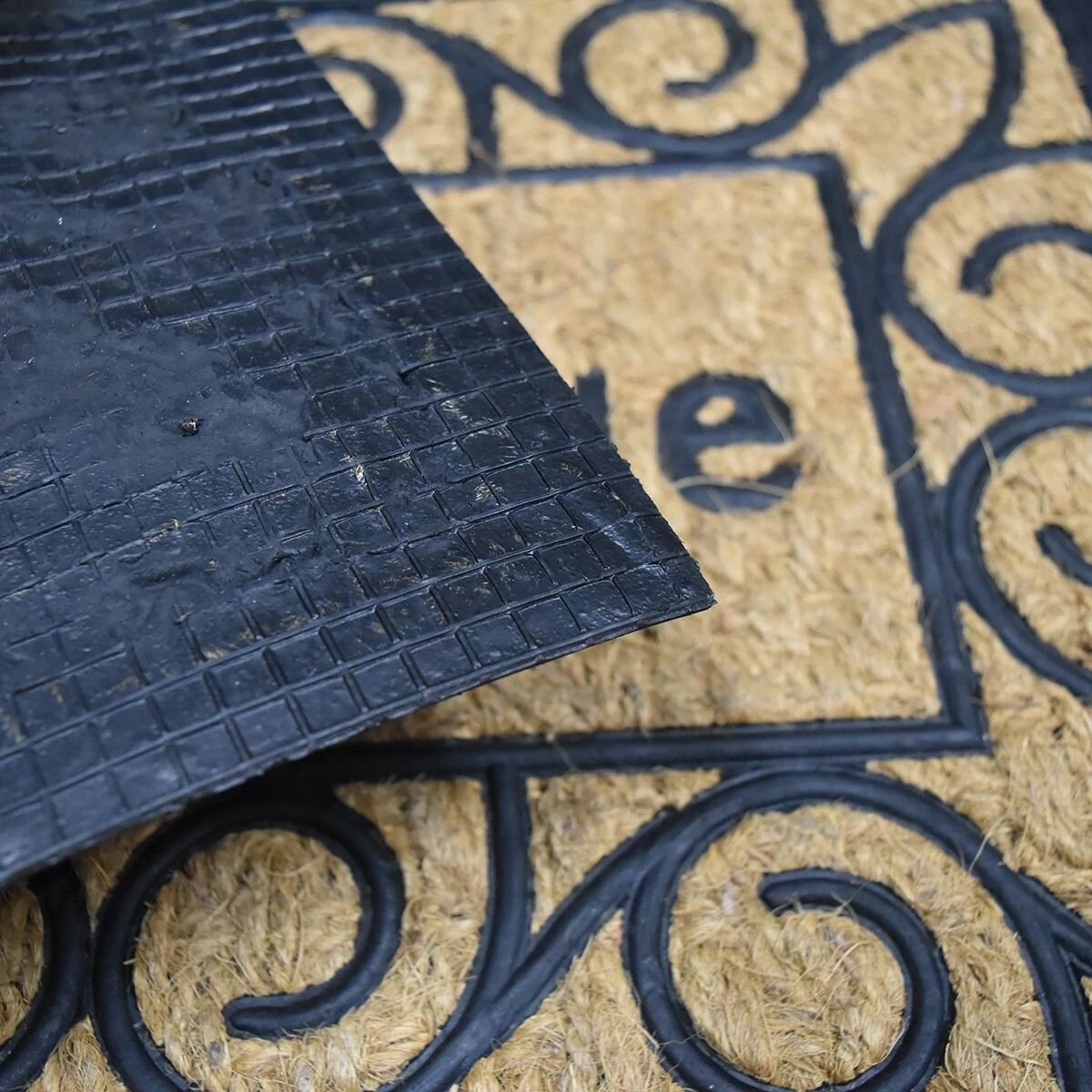 Promo π― Evideco Sheltered Front Door Mat Sally Coir Coco Rubber Natural Breaded π₯ - Image 5