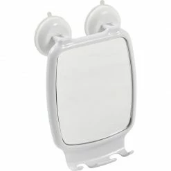 Outlet π Evideco Shower Shaving Mirror With 2 Razor Holders-Suction Cups White π§¨