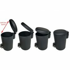 Cheap 🛒 Evideco Soft Close Small Round Metal Bathroom Floor Step Trash Can 😉 -Evideco Shop Evideco Soft Close Small Round Metal Bathroom Floor Step Trash Can Waste Bin 3 liters 0.8 gal Black 3c6052e1 b0af 49e1 b2dd bee7dc111010