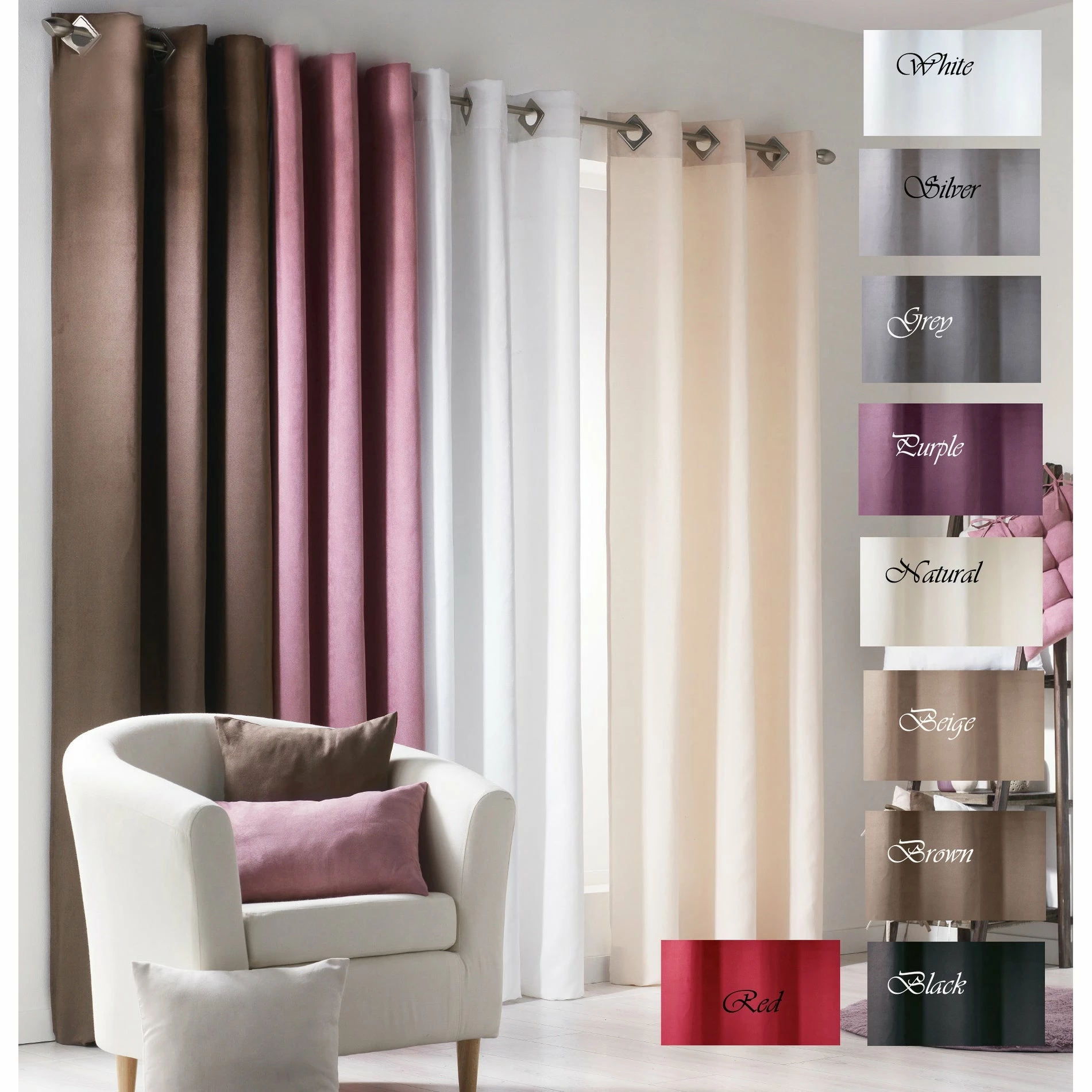 Best Sale π Evideco Solid Window Curtain Panel Grommet Suedine 55 W X 95 H - 55" W X 95" L Red π 1 Best Sale π Evideco Solid Window Curtain Panel Grommet Suedine 55 W X 95 H - 55" W X 95" L Red π